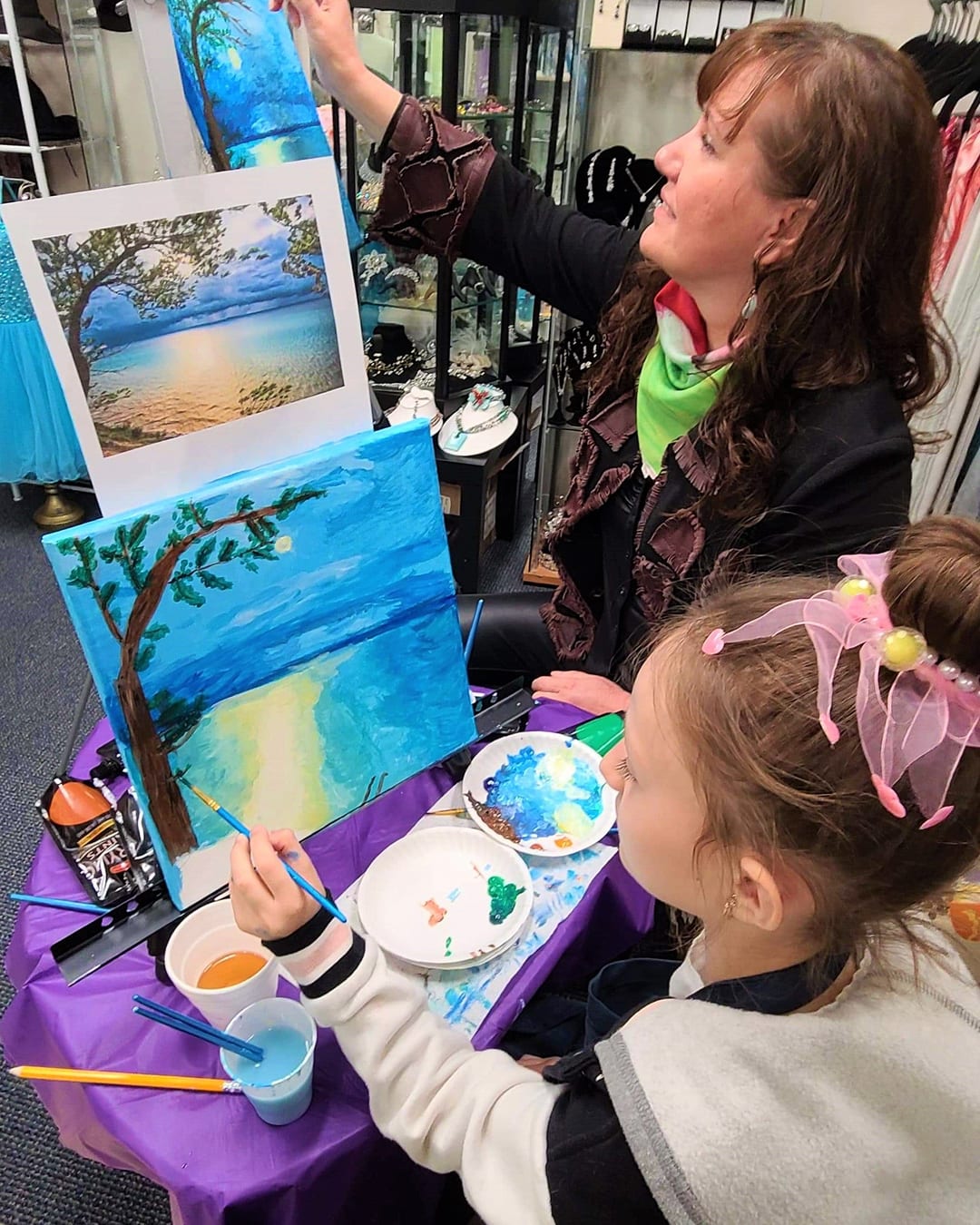 Taller de pintura y playa